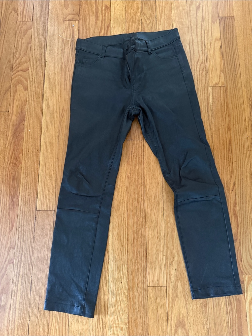 Vince Black Skinny Leather Jeans